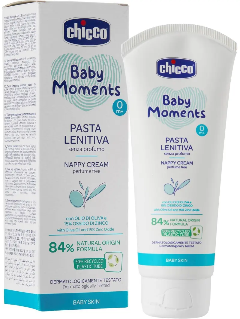 Chicco Baby Moments Diaper Rash Cream – Zinc-Based 100Ml Protection For Newborns+ 1