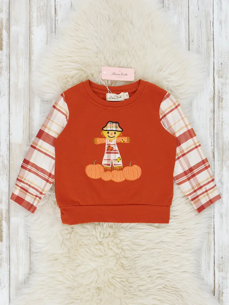 Cinnamon Scarecrow Embroidered Long-Sleeve Top 1