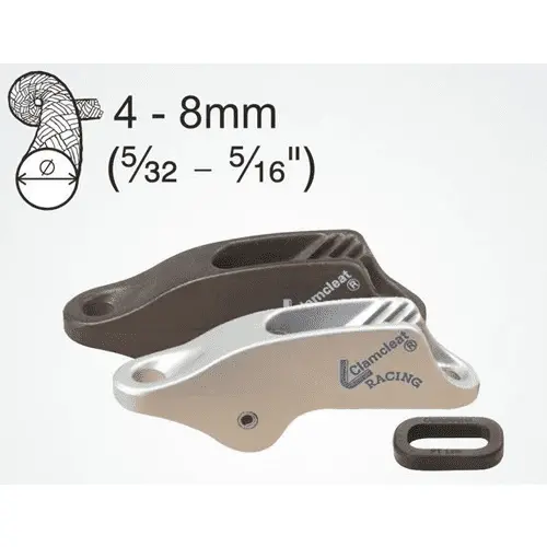 Clamcleat Hard-Anodized Trapeze Or Kicker Cleat Block 1