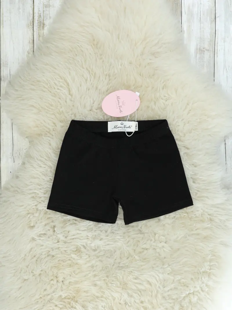 Classic Black Cotton Shorts For Kids 1