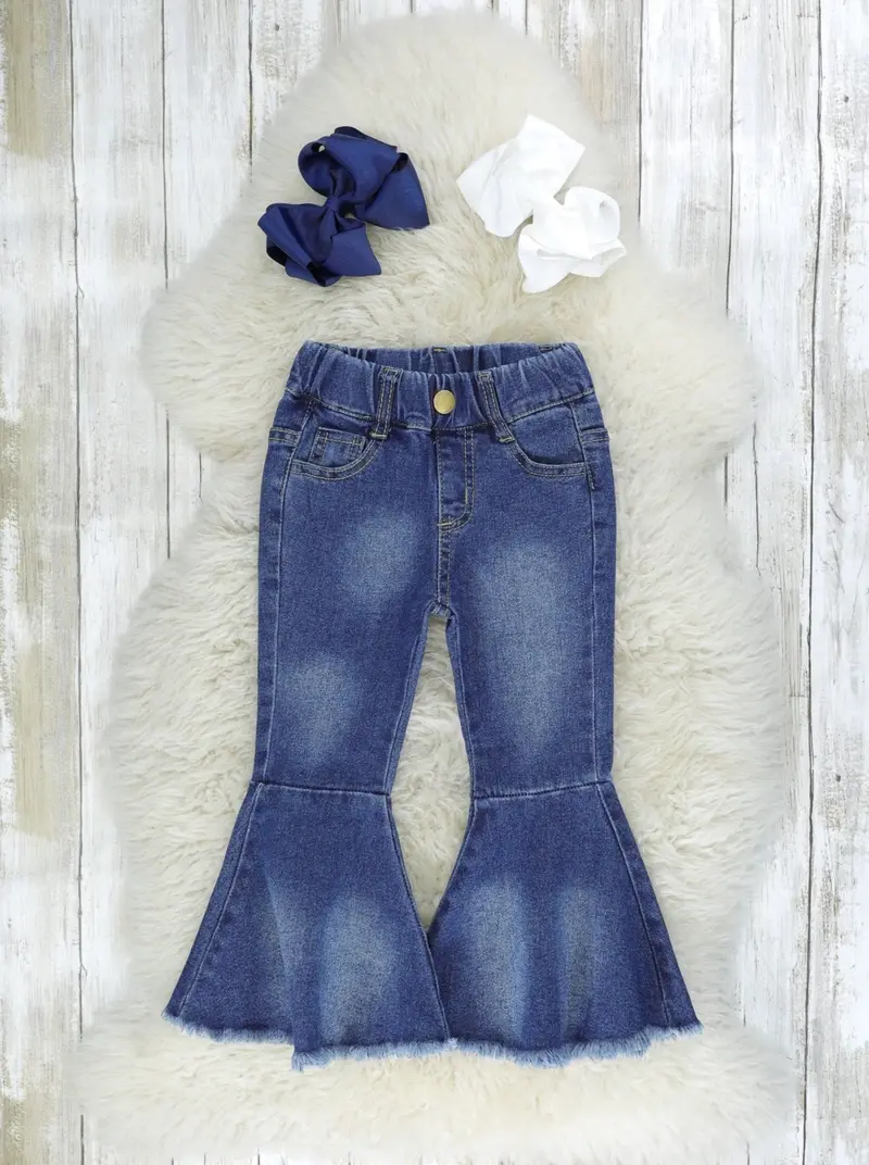 Classic Dark Wash Bell Bottom Jeans 1