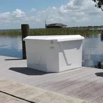 Cm Fiberglass Dock Box – 54"L X 34"D X 29"H Weatherproof Storage Unit 1