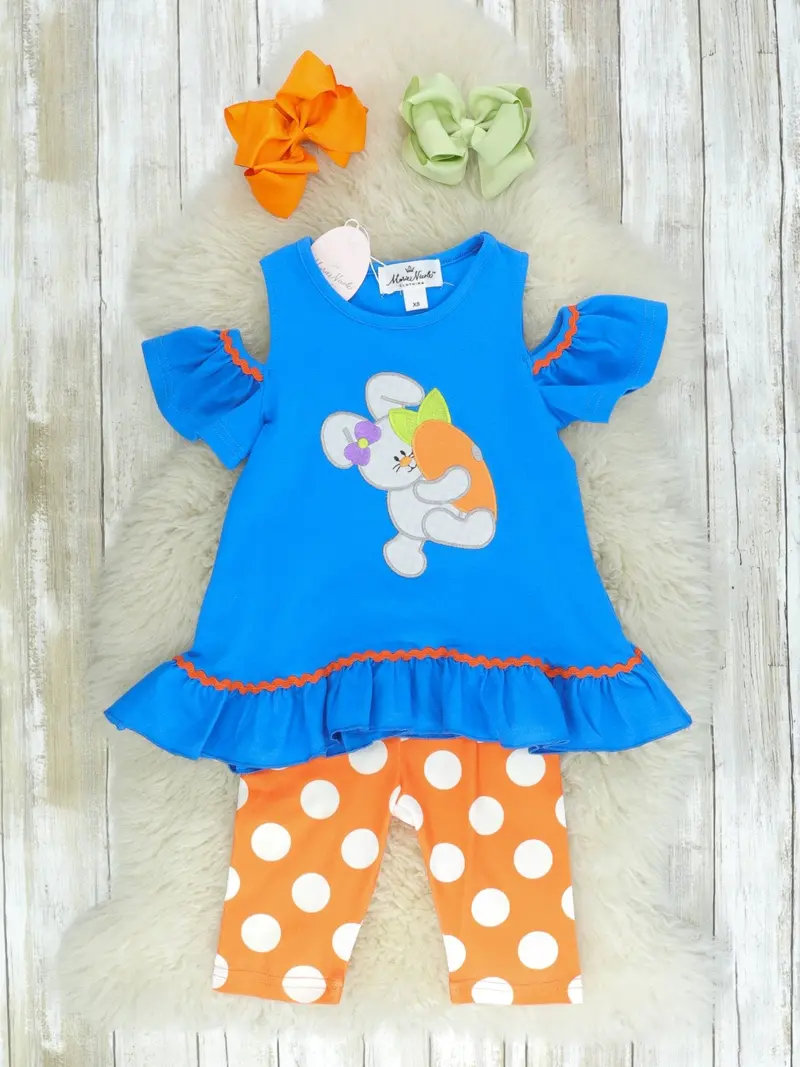Cobalt Blue And Orange Bunny-Themed Carrot Outfit 1