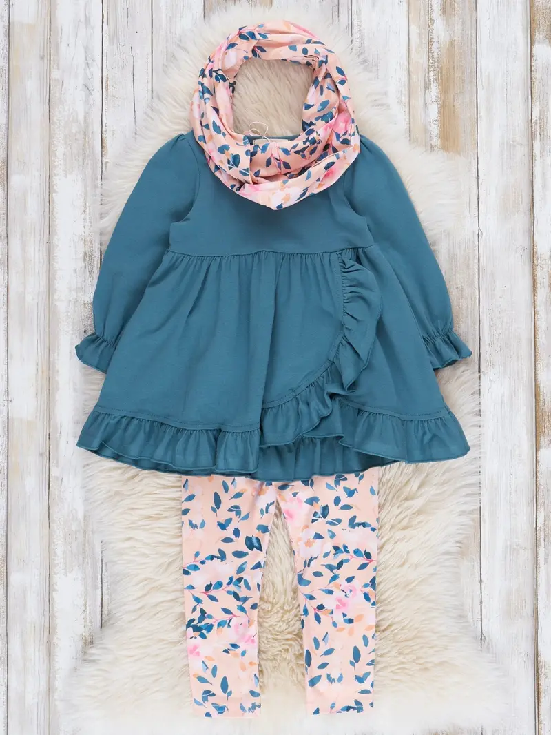 Cobalt Blue Floral 3-Piece Coordinated Set 1