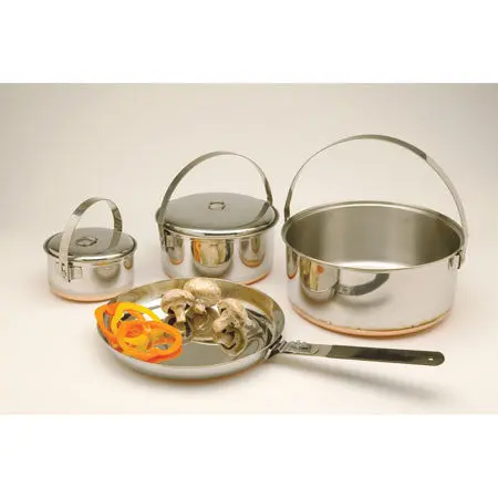 Compact Stainless Steel Family Camping Cookware Set 1