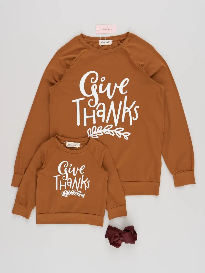 Coordinating Mom & Me "Give Thanks" Apparel Set 1