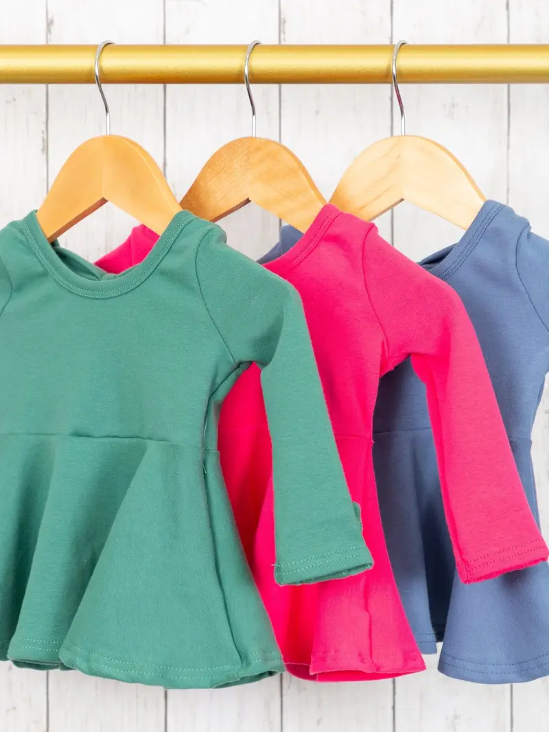 Cotton Peplum Top With Bow Back And Ruffle Sleeves – Assorted Colors 1