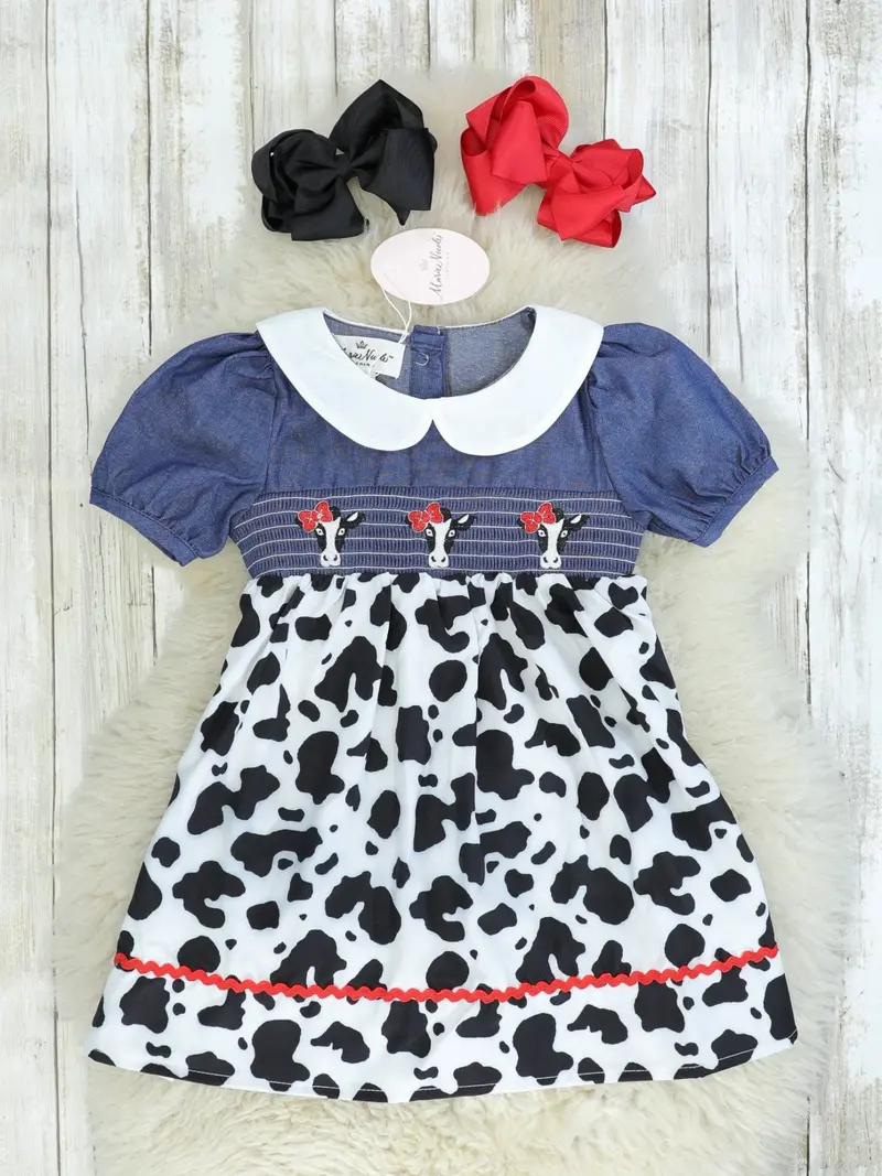 Cow-Print Chambray Dress 1