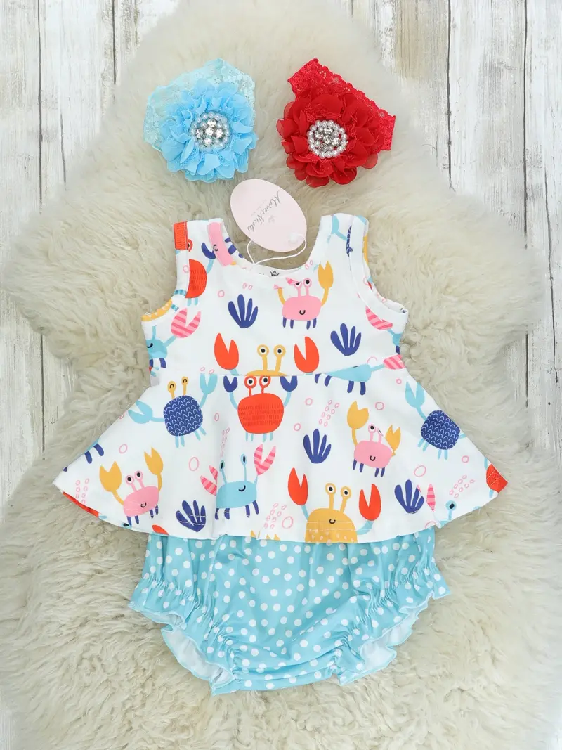 Crabby Tank Top And Bloomer Set For Warm Weather 1