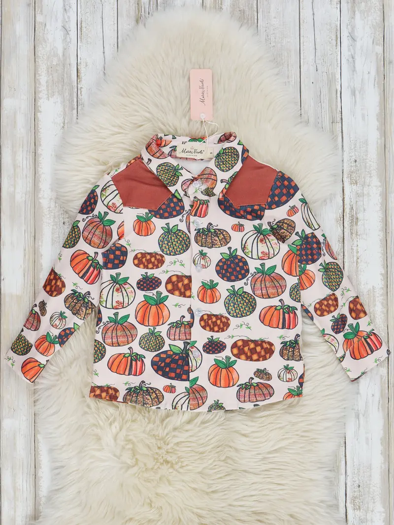 Crazy Gourd And Patchwork Button-Up Shirt 1