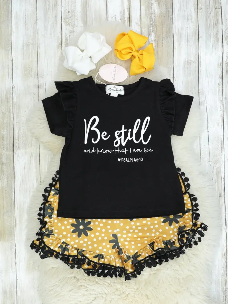 Daisy-Embellished "Be Still" Outfit For Toddlers 1