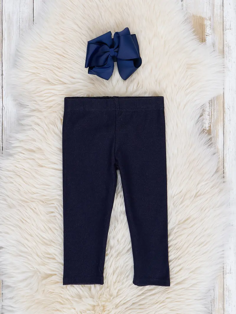 Deep Chambray Stretch Leggings 1