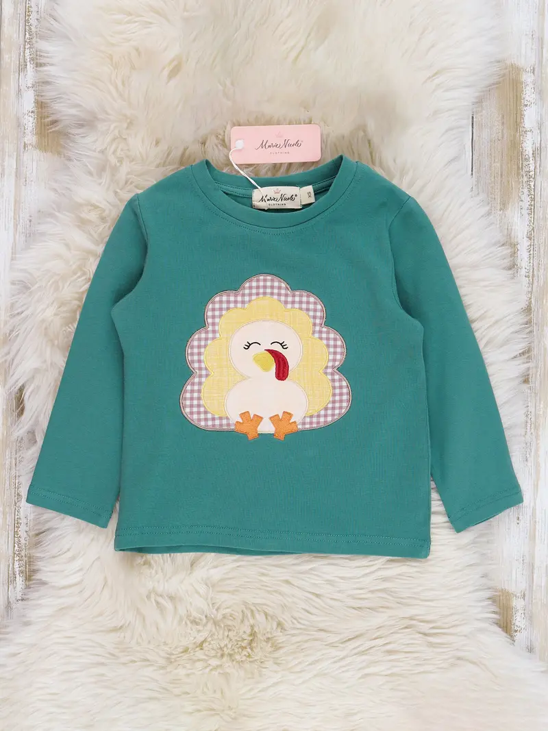 Deep Emerald Embroidered Turkey Short-Sleeve Top 1