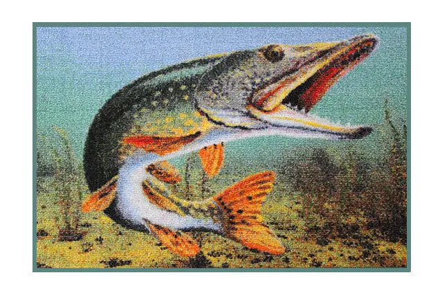 Delphin Catchme! 3D Pike Doormat | 60×40Cm Heavy-Duty Outdoor Mat With Predator Design 1
