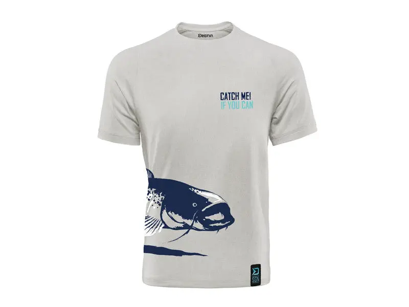 Delphin Catchme! Wels T-Shirt | Premium Cotton Angler Tee Featuring Catfish Design 1