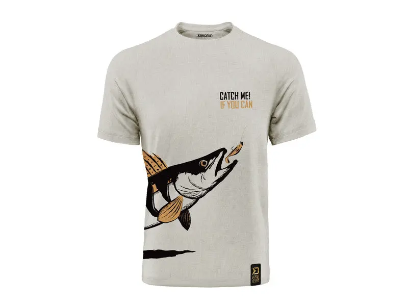 Delphin Catchme! Zander T-Shirt | Soft 100% Cotton Fishing Shirt With Pike-Perch Motif 1