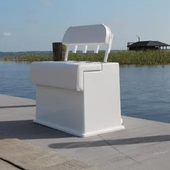 Deluxe Fiberglass Leaning Post With Integrated Live Well – 30"H × 36"W × 42"D – Model Dlplw 1