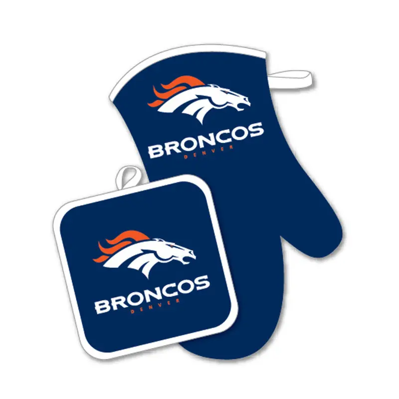 Denver Broncos Official Nfl Oven Mitt And Dual-Purpose Hot Pad Kit 1