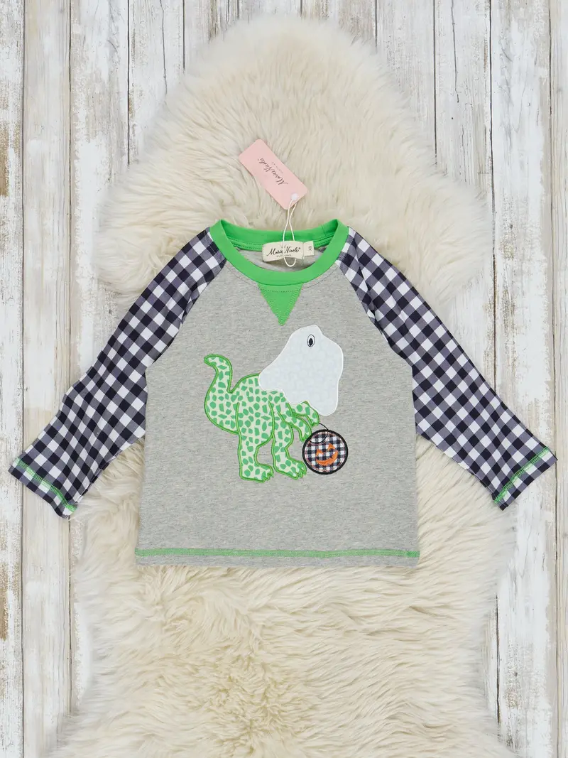 Dinosaur Ghost Raglan Short-Sleeve Shirt 1