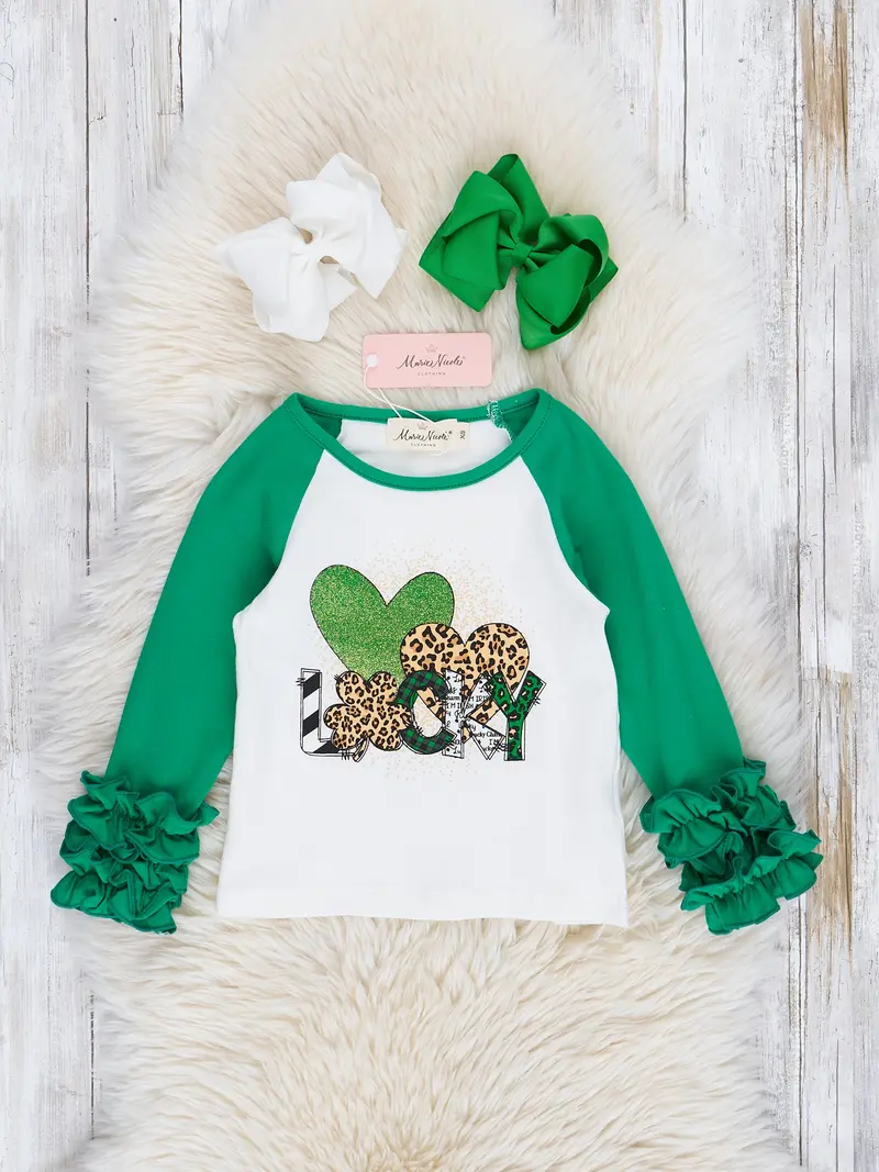 Emerald And White Lucky Icing Ruffle Top 1