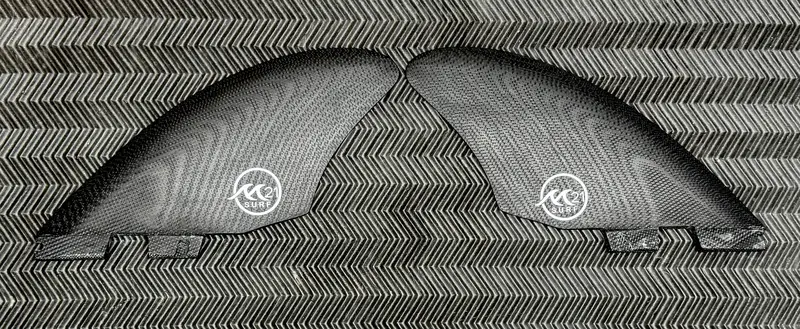 Fcs2-Compatible Twin Keel Fins – Matte Black Set 1
