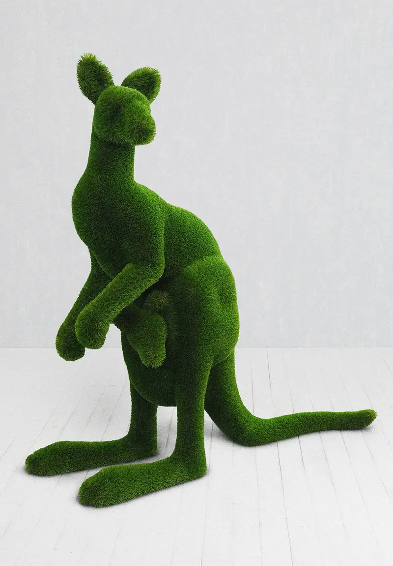 Female Kangaroo Topiary – Gentle Pose With Subtle Pouch Detail 1
