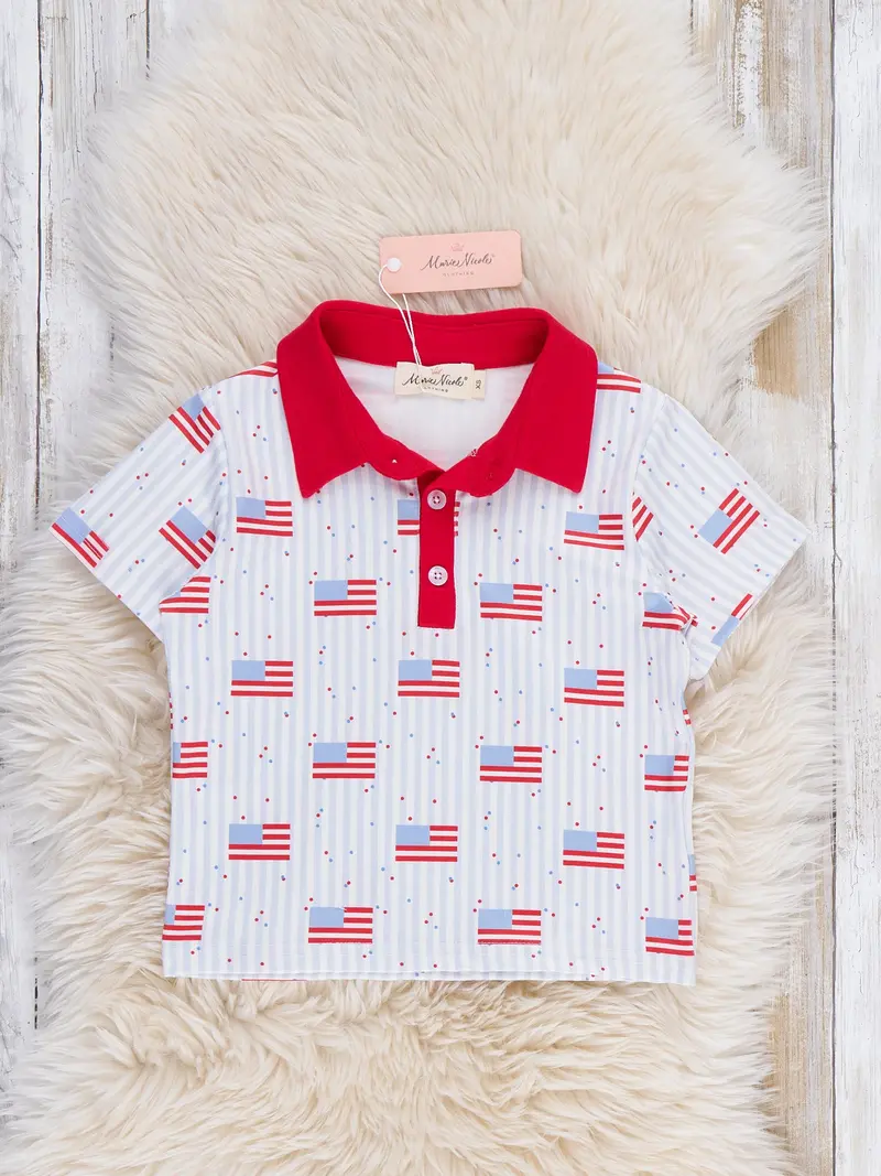 Flag Day Polo-Style Cotton Shirt 1