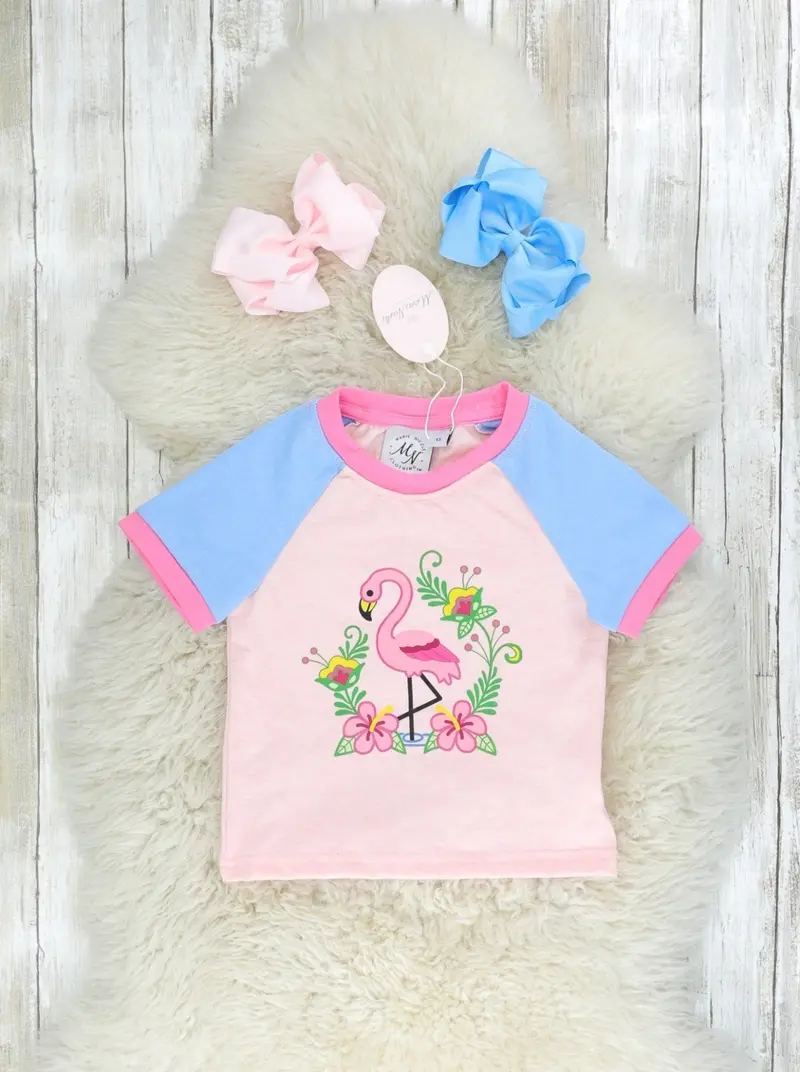 Flamingo Fantasy Raglan Tee For Kids 1