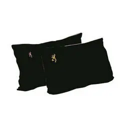 Fleece Pillow With Pink Buckmark Accent – Soft Black Travel Pillow 1