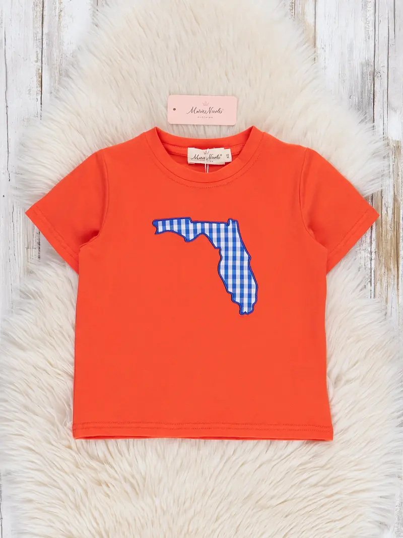 Florida Embroidered Gingham Short-Sleeve Shirt 1