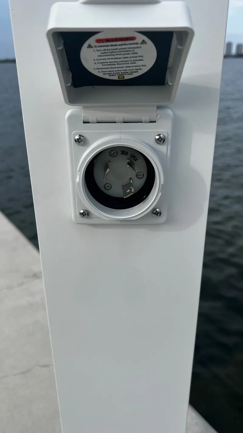 Flush-Mount Shore Power And Freshwater Pedestal – 36" H × 6" W × 6" D, 30-Amp Electrical 1