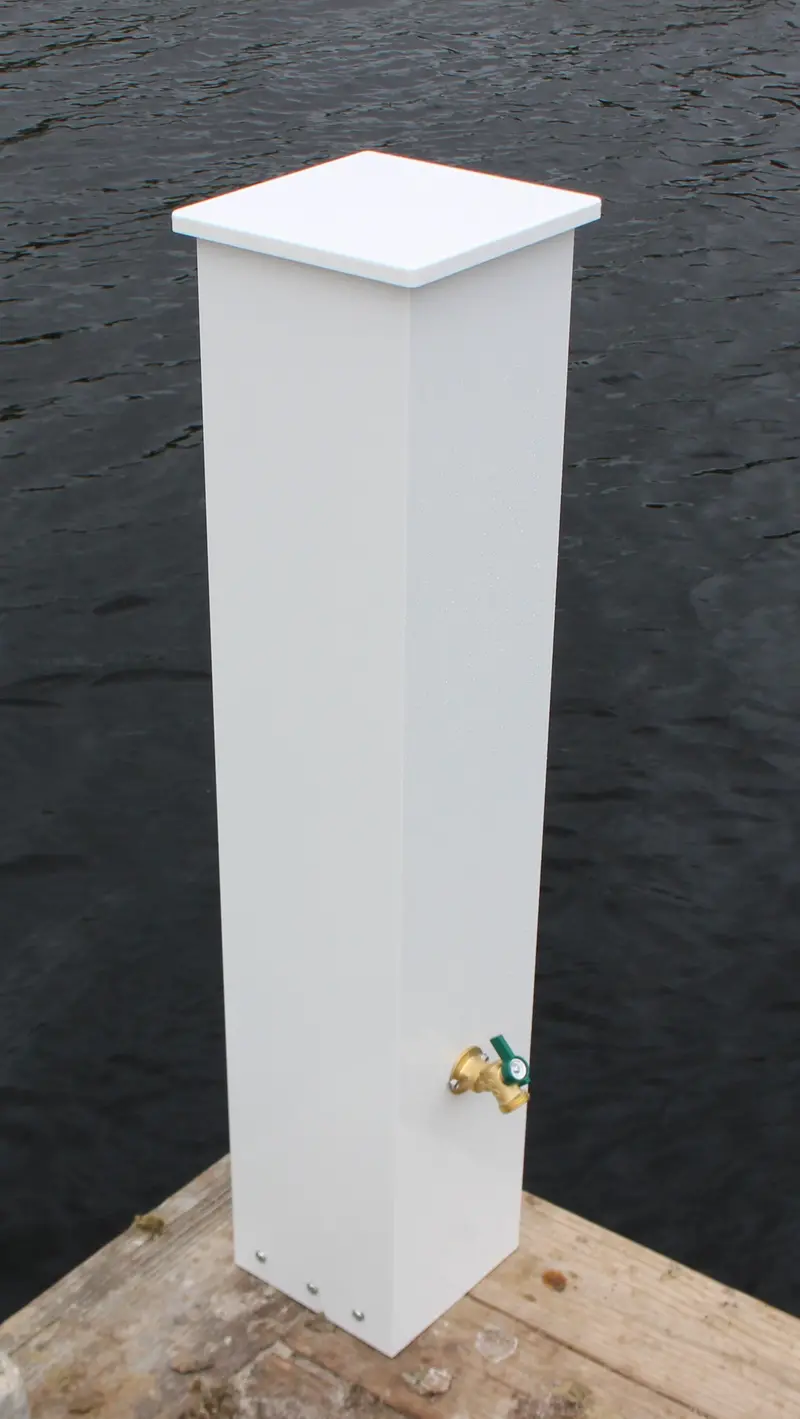Flush-Mount Shore Power Pedestal: 30A 125V + Freshwater – 36"H × 7"W × 7"D 1