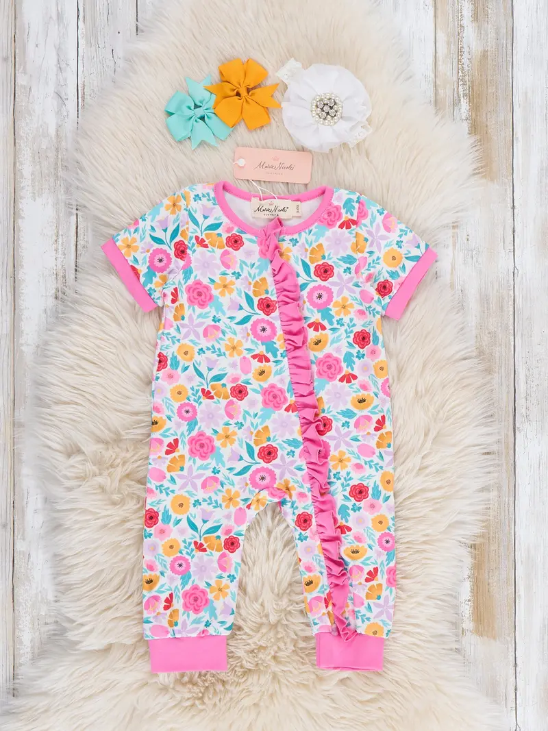 Garden Fresh Floral Sleeper Pajama Set 1