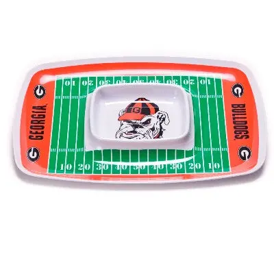 Georgia Bulldogs Chip And Dip Serving Tray - Collegiate-Themed Food Platter 1