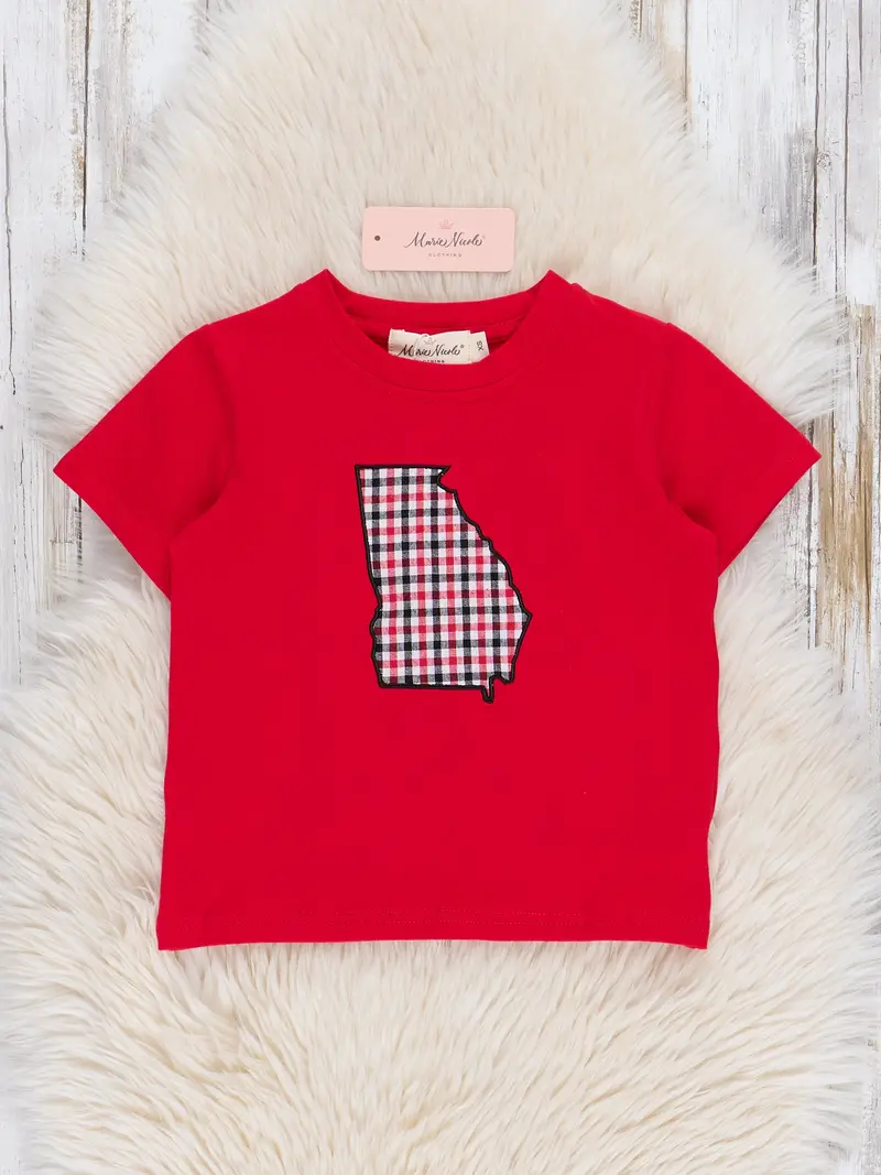 Georgia Embroidered Gingham Short-Sleeve Shirt 1