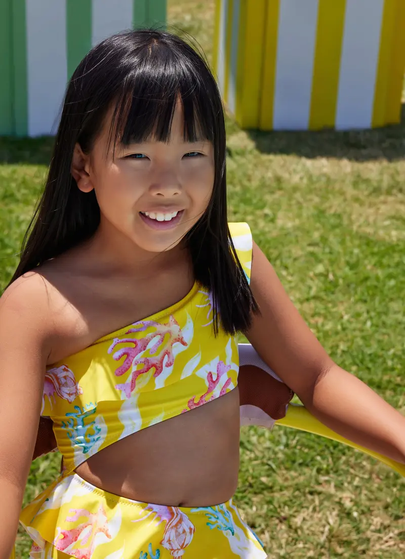Girls' Cut-Out Detail One-Piece Swimsuit – Sunset Reef 1