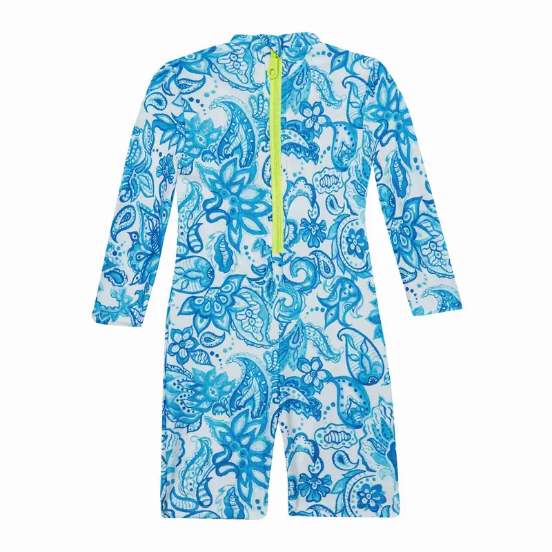 Girls' Long-Sleeve Bodysuit – Cycladic Print 1