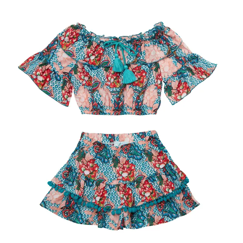 Girls' Matching Top And Skort Set – Frida Print 1