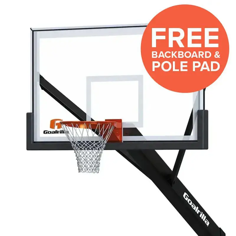Goalrilla 72" Fixed-Height Tempered Glass Basketball Hoop 1