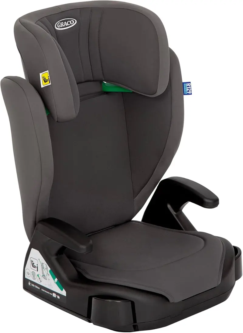 Graco Junior Maxi I-Size Backrest Booster Seat – Grey Iron Finish 1