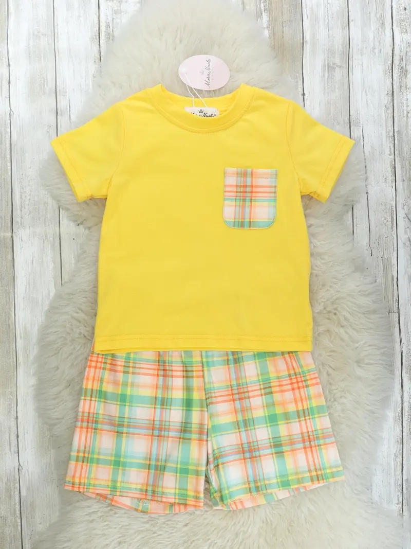 Green And Yellow Plaid Matching Ensemble 1