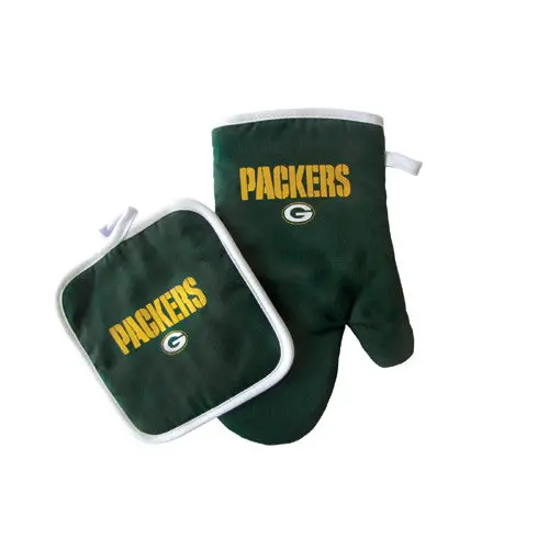 Green Bay Packers Nfl-Themed Oven Mitt And Pot Holder Set 1