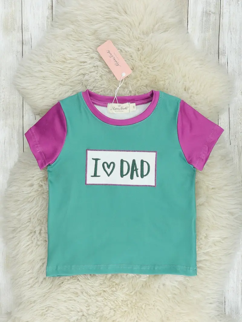 Green "I Love Dad" Graphic Short-Sleeve Tee 1