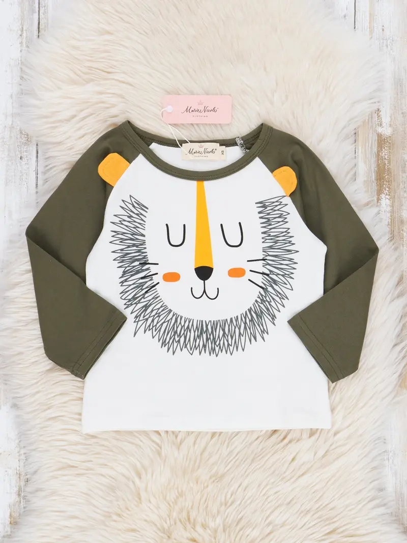 Green Little Lion Raglan Top 1