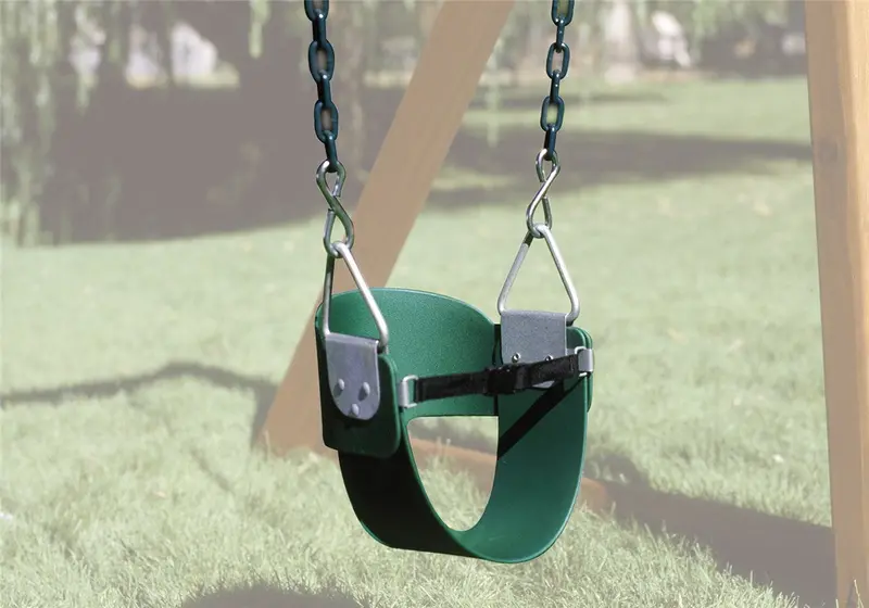 Green Toddler Bucket Swing – 58-Inch Drop Ideal For 8-Foot Beams 1
