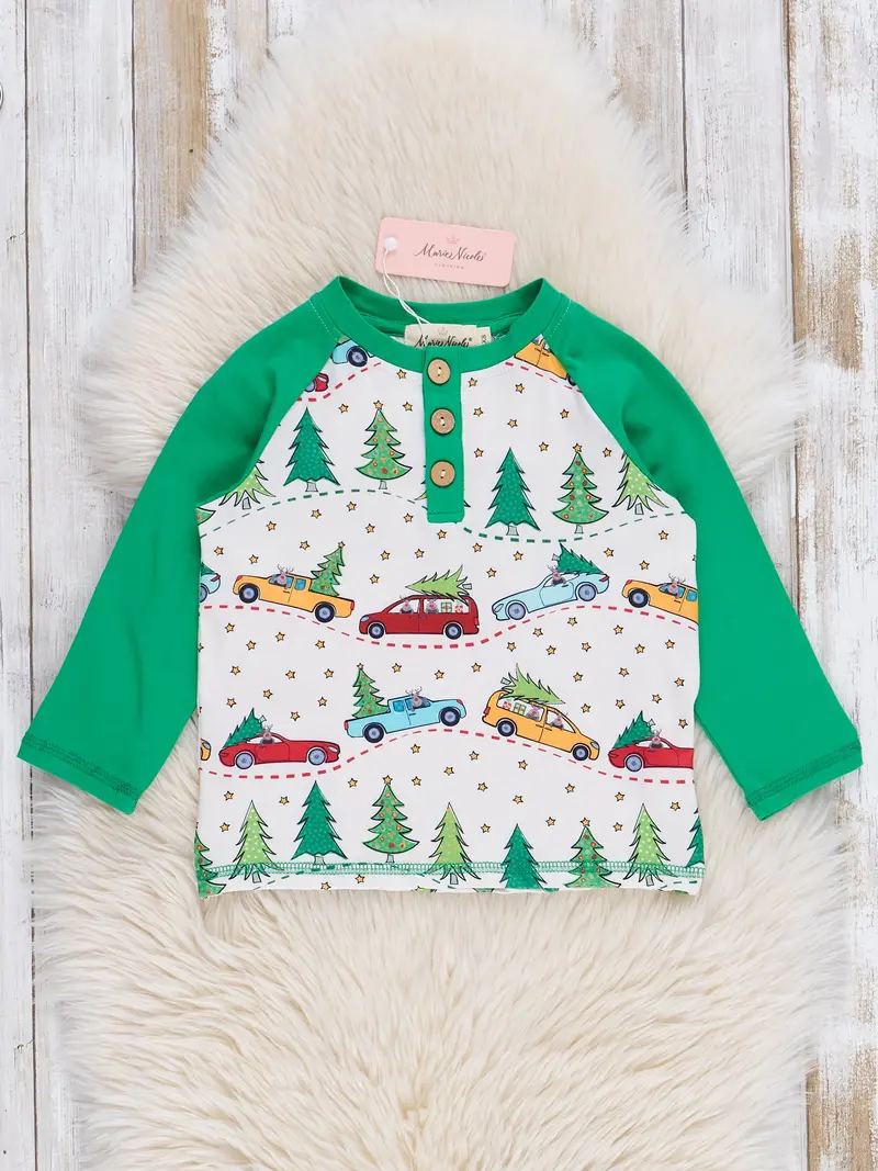 Green Tree Farm Themed Raglan Shirt 1