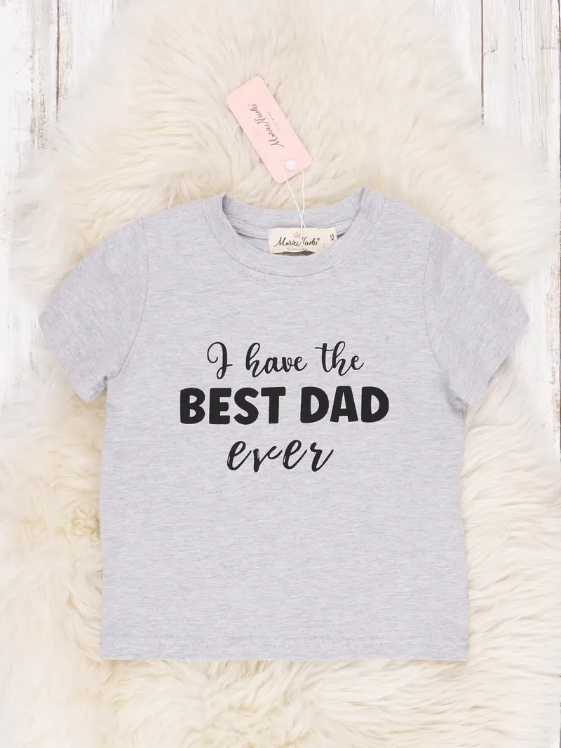 Grey 'Best Dad Ever' Casual T-Shirt 1
