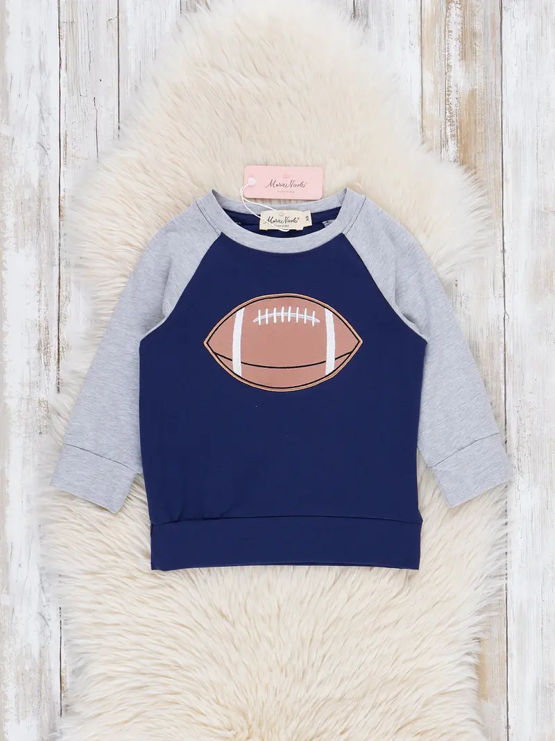 Grey Football Embroidered Raglan Shirt 1