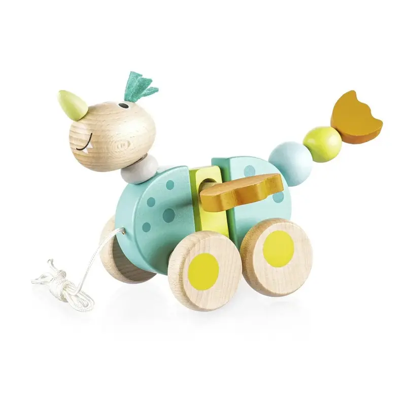 Handcrafted Wooden Pull-Along Dragon Toy For Toddlers 1