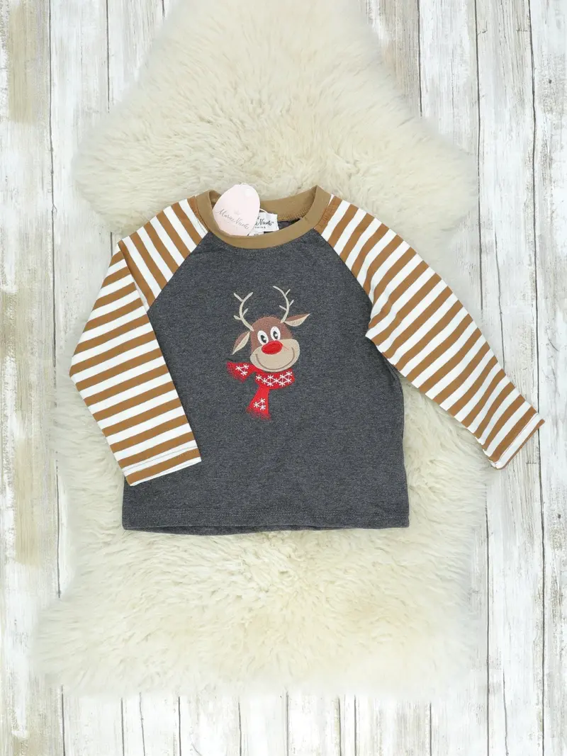 Happy Reindeer Holiday Graphic Tee 1